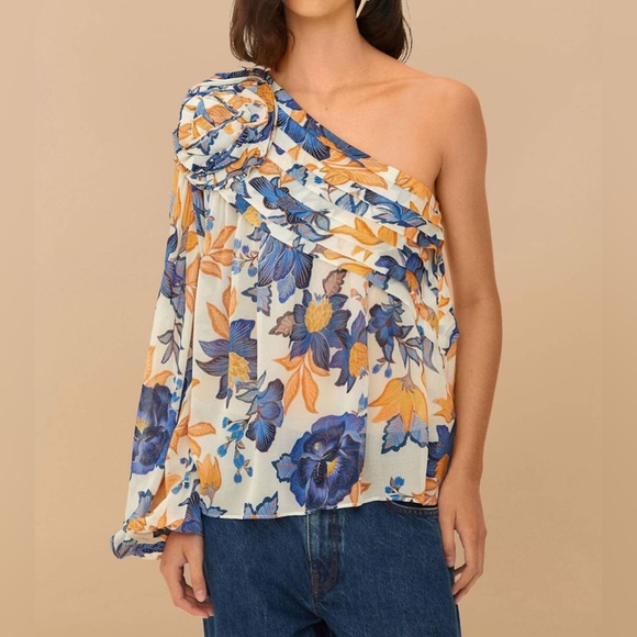 FARM RIO one-shoulder floral print top - Picture 10 of 14
